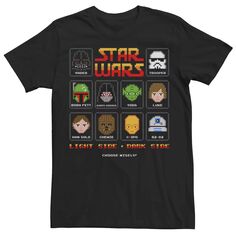 Мужская футболка с экраном выбора персонажа видеоигры Star Wars