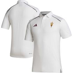 Мужская белая рубашка-поло Arizona State Sun Devils Coaches AEROREADY adidas