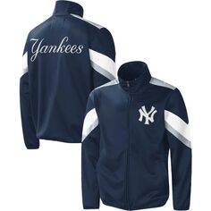 Мужская спортивная куртка Carl Banks Navy New York Yankees Earned Run с молнией во всю длину G-III