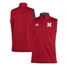 Мужской жилет Scarlet Nebraska Huskers Sideline Game Mode AEROREADY adidas