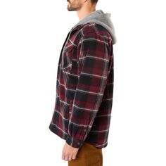Мужская куртка-рубашка из микрофлиса с капюшоном и подкладкой из шерпы в клетку Smith&apos;s Workwear