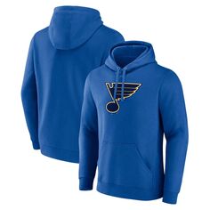 Мужской синий пуловер с капюшоном и логотипом St. Louis Blues Primary Fanatics