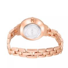 Женские часы-браслет цвета розового золота с гравированным цветочным циферблатом Nine West