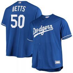 Мужская футболка Mookie Betts Royal Los Angeles Dodgers Big &amp; Tall Replica Player Majestic