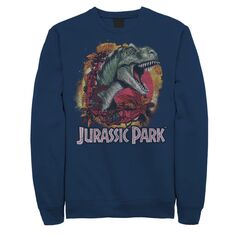 Мужской флисовый пуловер с графическим логотипом «Парк Юрского периода» T-Rex Explosion Jurassic World, синий