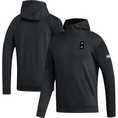Мужской черный пуловер с капюшоном Philadelphia Union 2023 Player Travel adidas