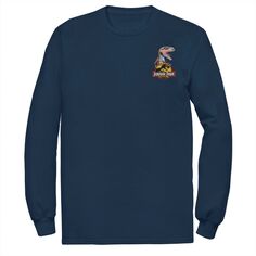 Мужская футболка с карманом и логотипом «Парк Юрского периода Raptor Hold», Синяя Jurassic Park, синий