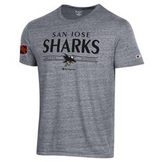 Мужская серая футболка Tri-Blend San Jose Sharks Champion