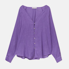Рубашка Pull&amp;Bear Rustic Oversized, фиолетовый