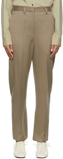 Серо-коричневые шерстяные брюки LEMAIRE