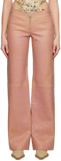 SSENSE Эксклюзивные розовые кожаные штаны с пятнами KNWLS