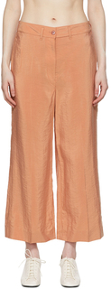 Оранжевые шелковые брюки LEMAIRE