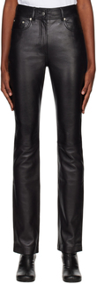 Черные кожаные брюки Rebecca Stand Studio