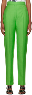 Зеленые брюки-сигареты Alexander McQueen
