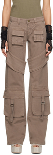 Серо-коричневые джинсовые брюки карго Blumarine