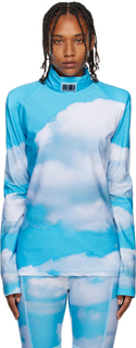 Синяя водолазка со штрих-кодом VTMNTS