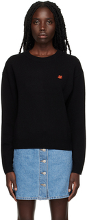 Черный свитер с нашивками Kenzo Paris