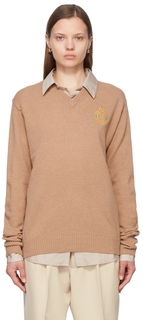 Светло-коричневый свитер из овечьей шерсти Manors Golf