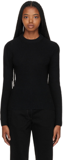 Черный свитер с круглым вырезом LEMAIRE