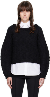 Черный свитер с открытыми плечами Helmut Lang