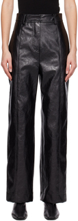 Черные брюки из потрескавшейся искусственной кожи LVIR