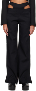 Черные брюки с Y-образной пряжкой спереди Dion Lee