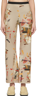 Эксклюзивные бежевые брюки Ditsy с цветочным принтом SSENSE ELLISS