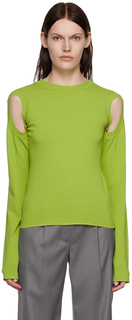 Зеленый свитер с проймой LOW CLASSIC