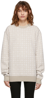 Бежево-белый кашемировый свитер 4G Givenchy