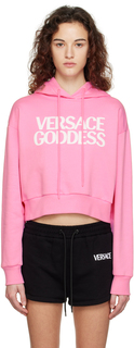 Розовый худи с вышивкой Versace Underwear