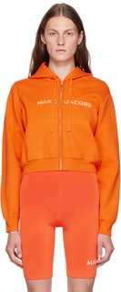 Худи &apos;The Cropped Zip Hoodie&apos; оранжевого цвета Marc Jacobs