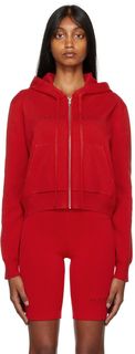 Красная худи The Cropped Zip Hoodie Marc Jacobs