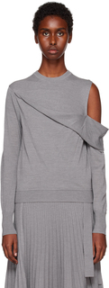 Серый свитер с приспущенными плечами 3.1 Phillip Lim
