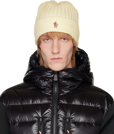 Белая шапка с логотипом Moncler Grenoble