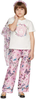 Детская белая футболка с бабочкой и Медузой Versace