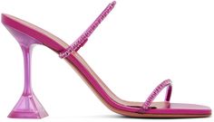 Розовые босоножки на каблуке Gilda Glass Amina Muaddi