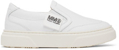 Детские белые кроссовки без шнурков с логотипом MM6 Maison Margiela