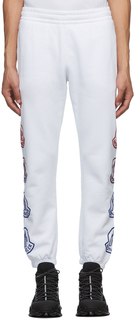 Белые брюки для отдыха с логотипом Moncler