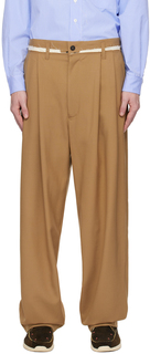 Светло-коричневые брюки с необработанными краями Camiel Fortgens