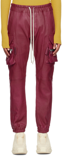 Розовые кожаные брюки карго Mastodon Rick Owens