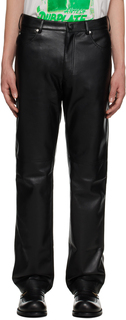 Черные прямые брюки из искусственной кожи Martine Rose