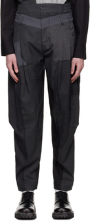 Серые брюки со вставками Feng Chen Wang