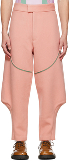 SSENSE Эксклюзивные розовые брюки с вентилируемыми манжетами YULONG XIA