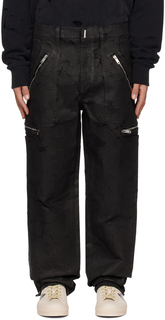 Черные джинсовые брюки карго с трещинами Givenchy
