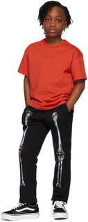 Детские черные хлопковые брюки для отдыха Doublet