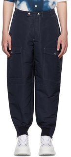 Темно-синие брюки карго из переработанного полиэстера Alexander McQueen