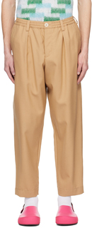 Светло-коричневые укороченные брюки Marni