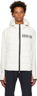 Белый пуховик Maglia Moncler Grenoble