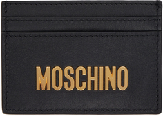 Черная визитница с логотипом Moschino