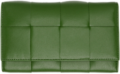 Зеленый длинный кошелек Bottega Veneta